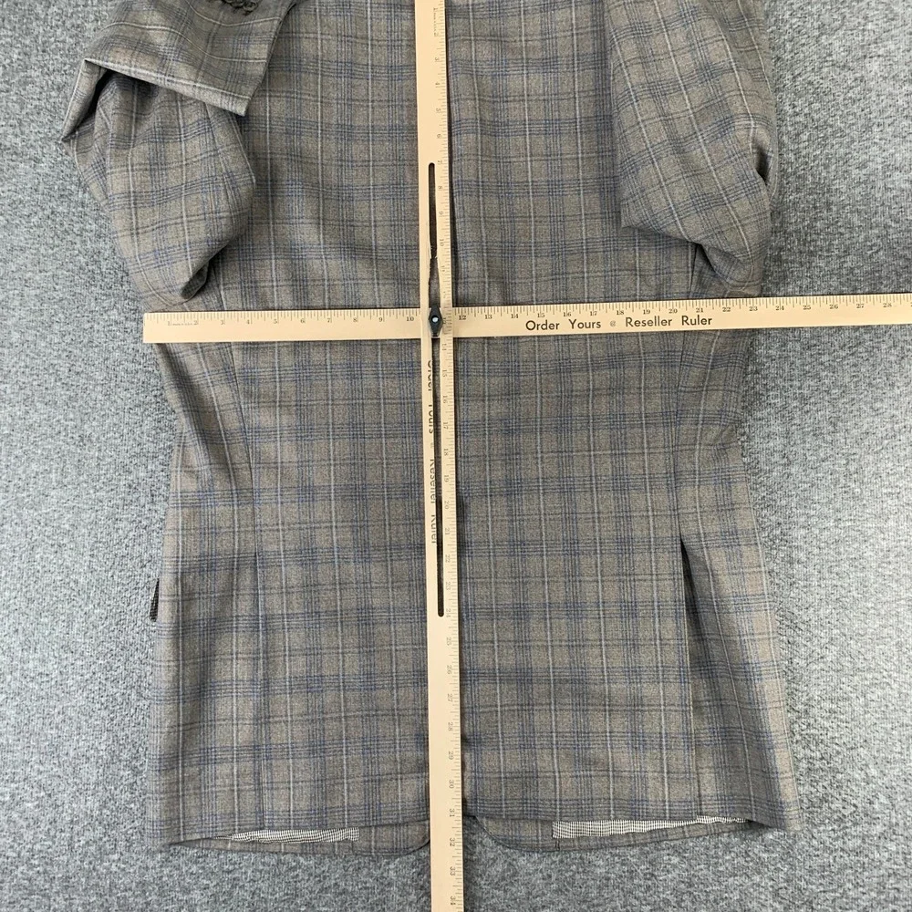 Joseph Abboud Blazer Jacket Men 44L Brown Plaid Wool Lanificio Spory Coat Suit